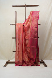 Rust Chanderi Tissue Silk Saree - SRRCSS345