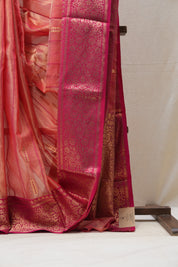 Rust Chanderi Tissue Silk Saree - SRRCSS345