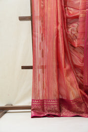 Rust Chanderi Tissue Silk Saree - SRRCSS345