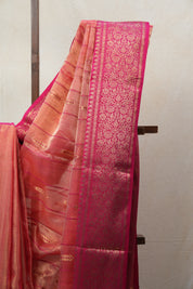Rust Chanderi Tissue Silk Saree - SRRCSS345