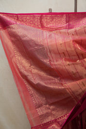 Rust Chanderi Tissue Silk Saree - SRRCSS345