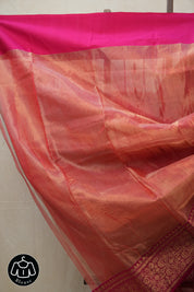 Rust Chanderi Tissue Silk Saree - SRRCSS345
