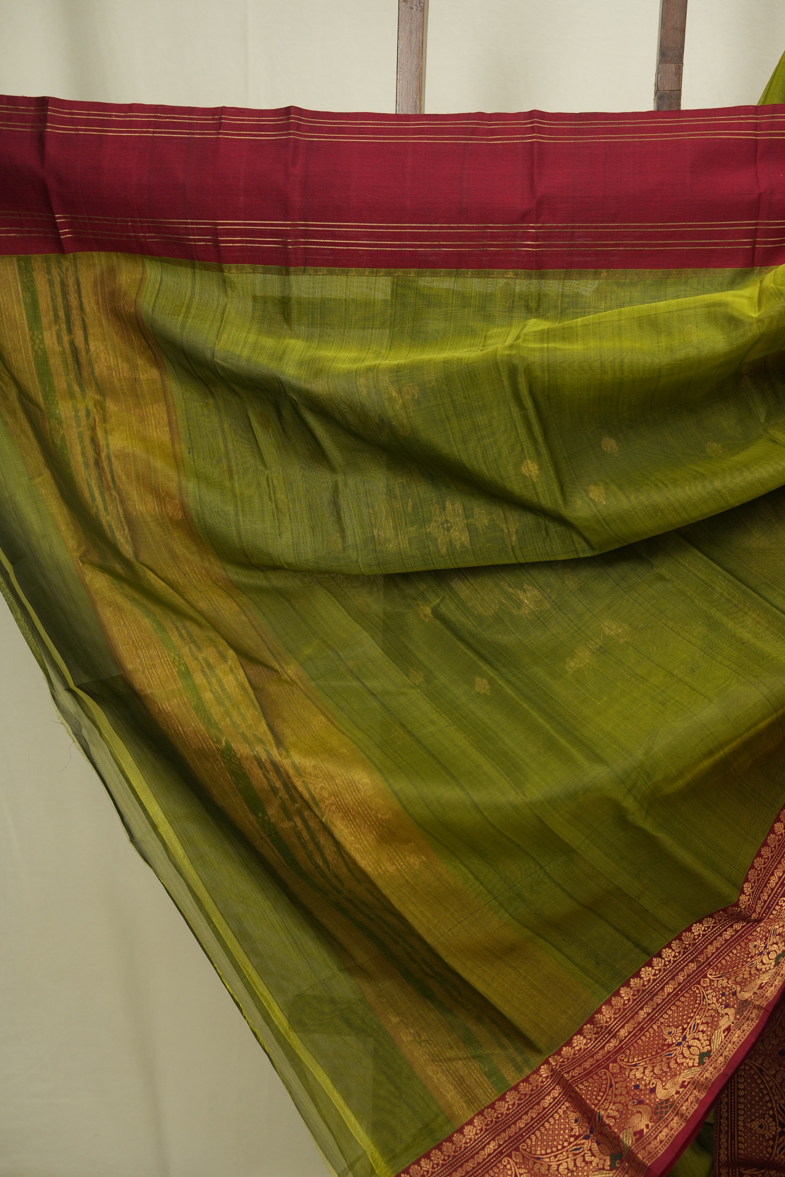 Mehendi Green Chanderi Tissue Silk Saree - SRMGCTS363