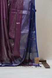 Purple Maheshwari Tissue Saree - SRPMTS476
