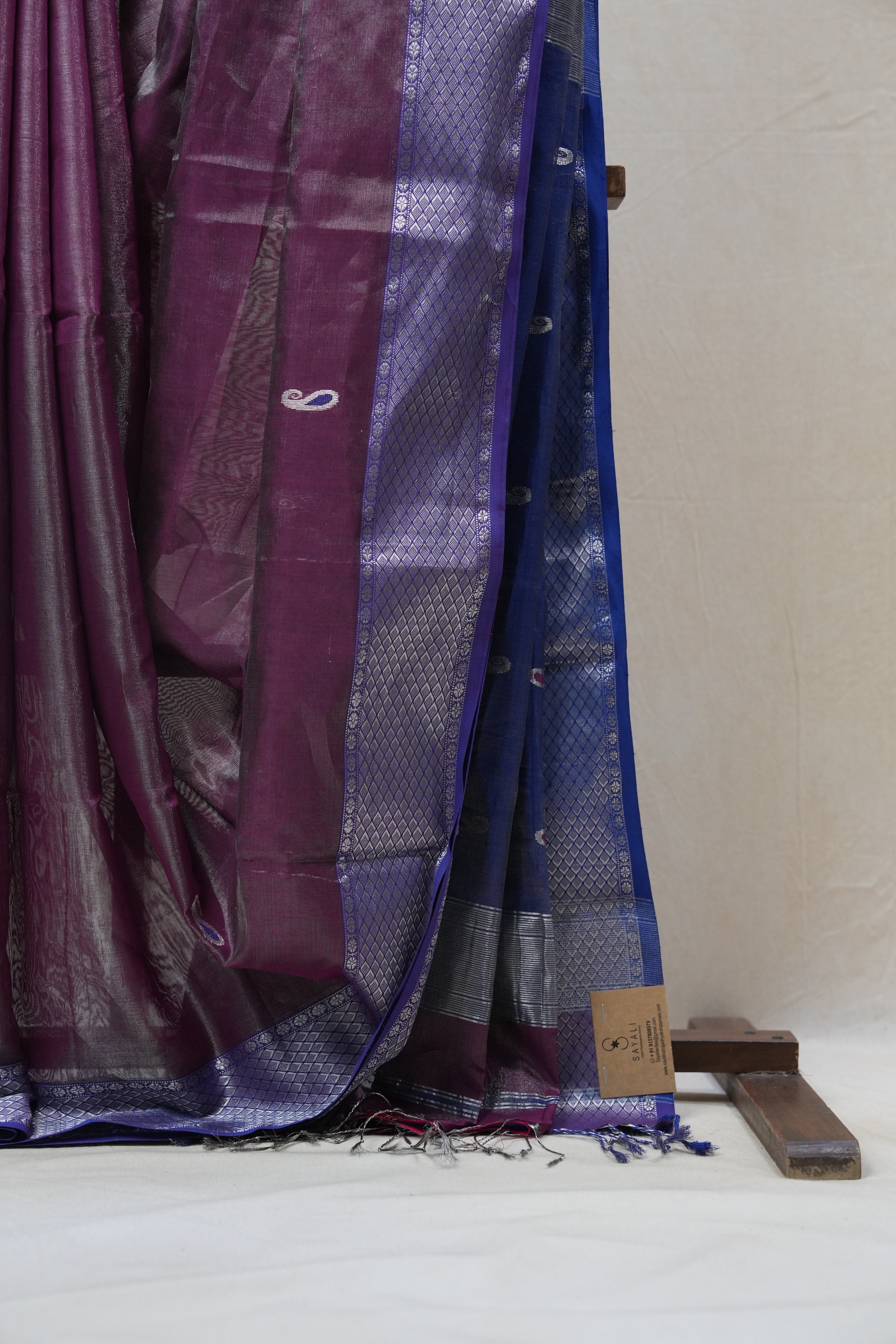 Purple Maheshwari Tissue Saree - SRPMTS476
