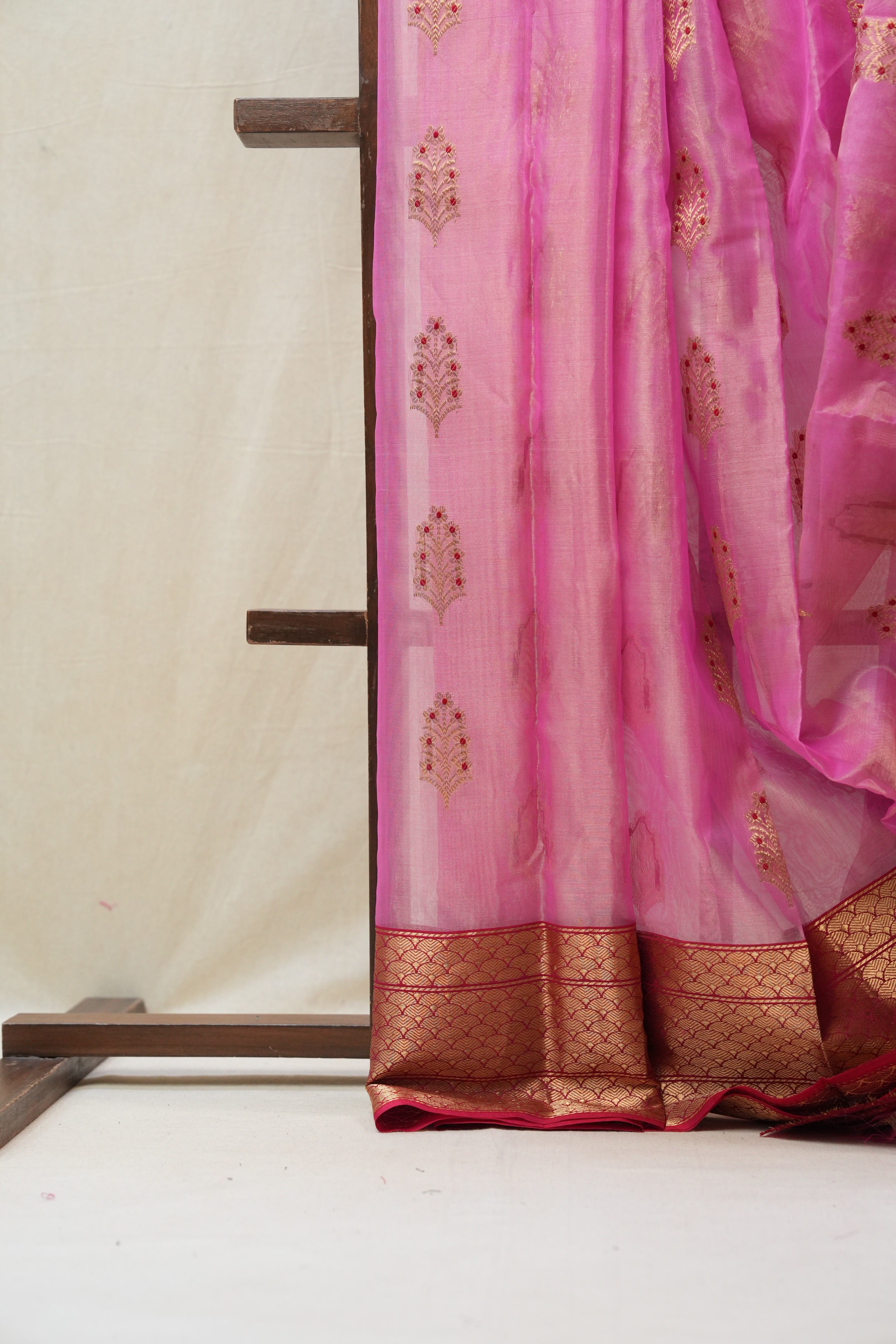 Pink Chanderi Tissue Silk Saree - SRPCTS354