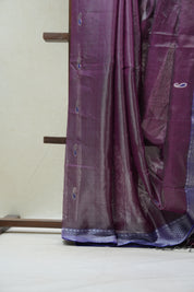 Purple Maheshwari Tissue Saree - SRPMTS476