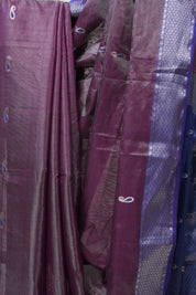 Purple Maheshwari Tissue Saree - SRPMTS476