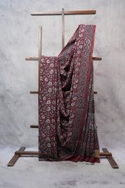 Maroon HBP Cotton Saree - SRMCS2503