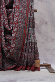 Maroon HBP Cotton Saree - SRMCS2503