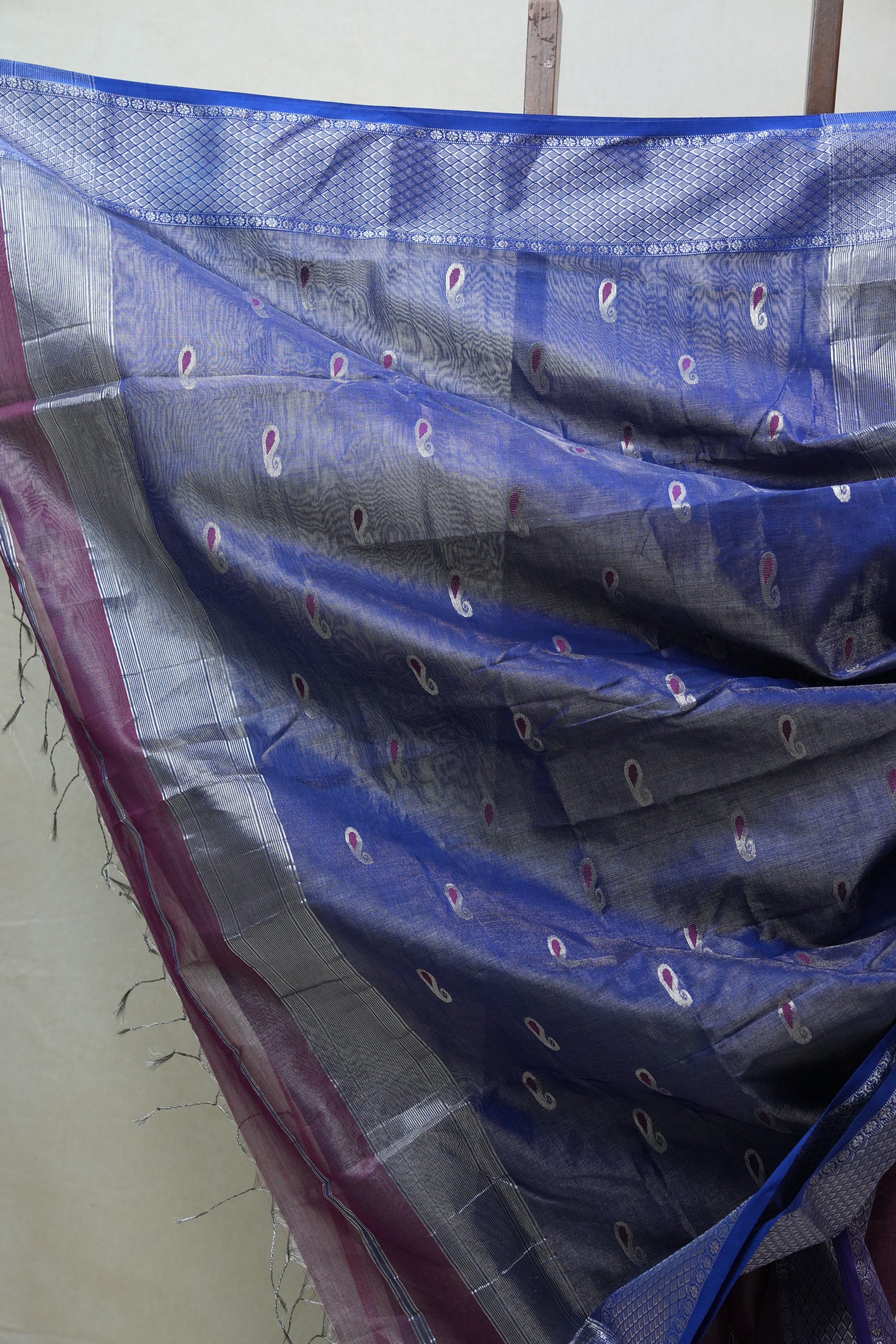 Purple Maheshwari Tissue Saree - SRPMTS476