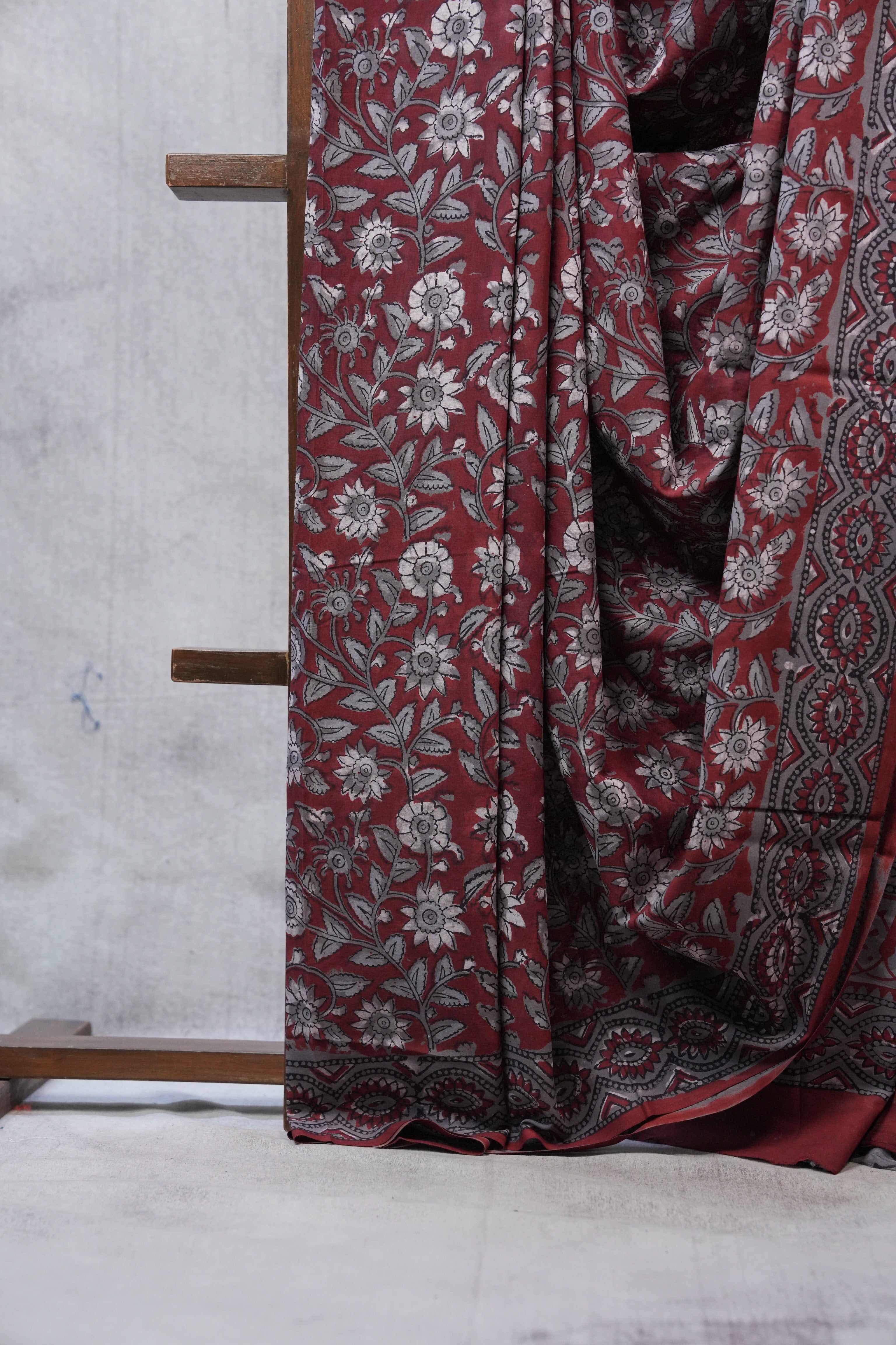 Maroon HBP Cotton Saree - SRMCS2503