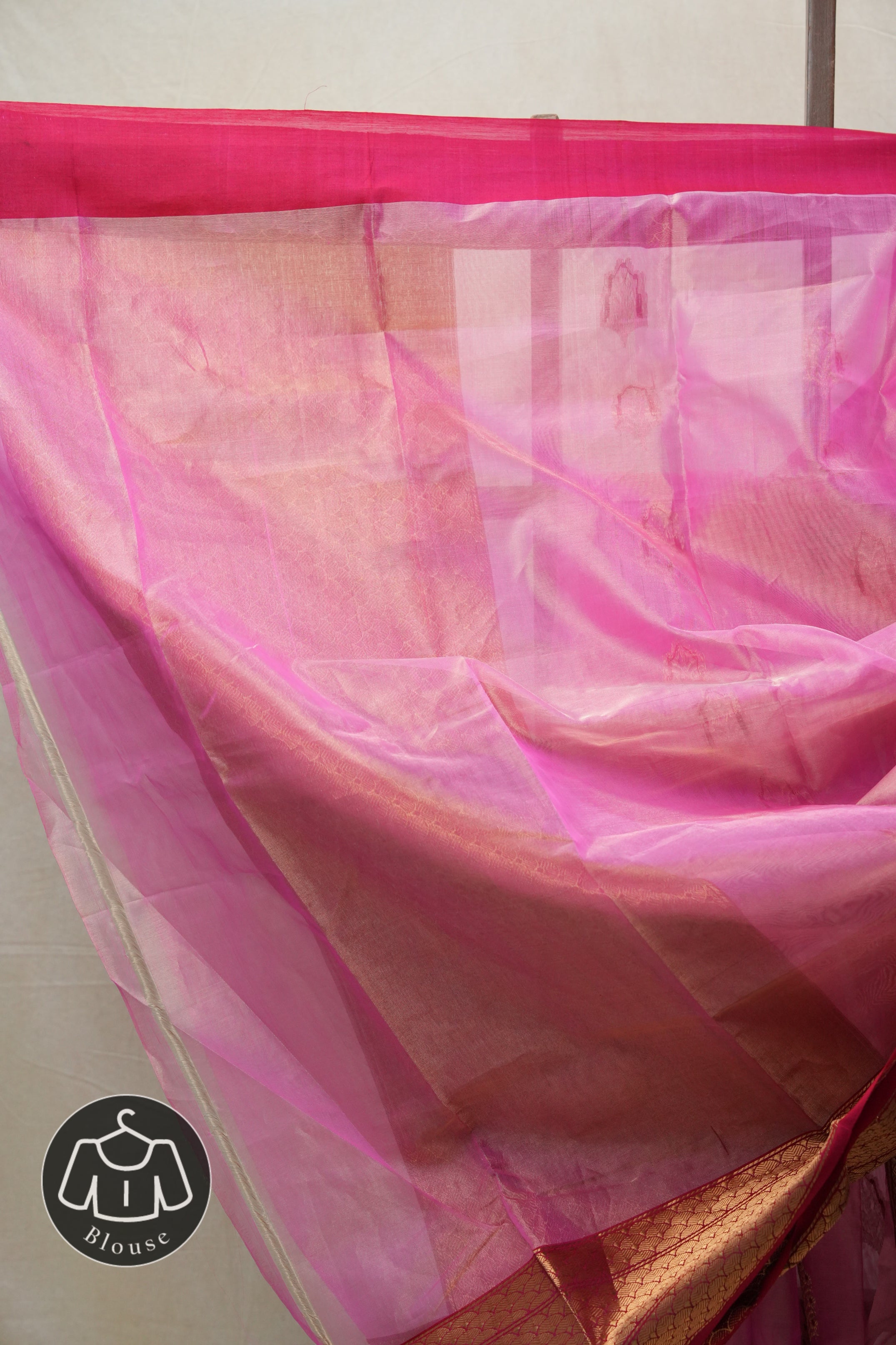 Pink Chanderi Tissue Silk Saree - SRPCTS354