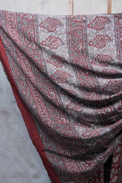 Maroon HBP Cotton Saree - SRMCS2503
