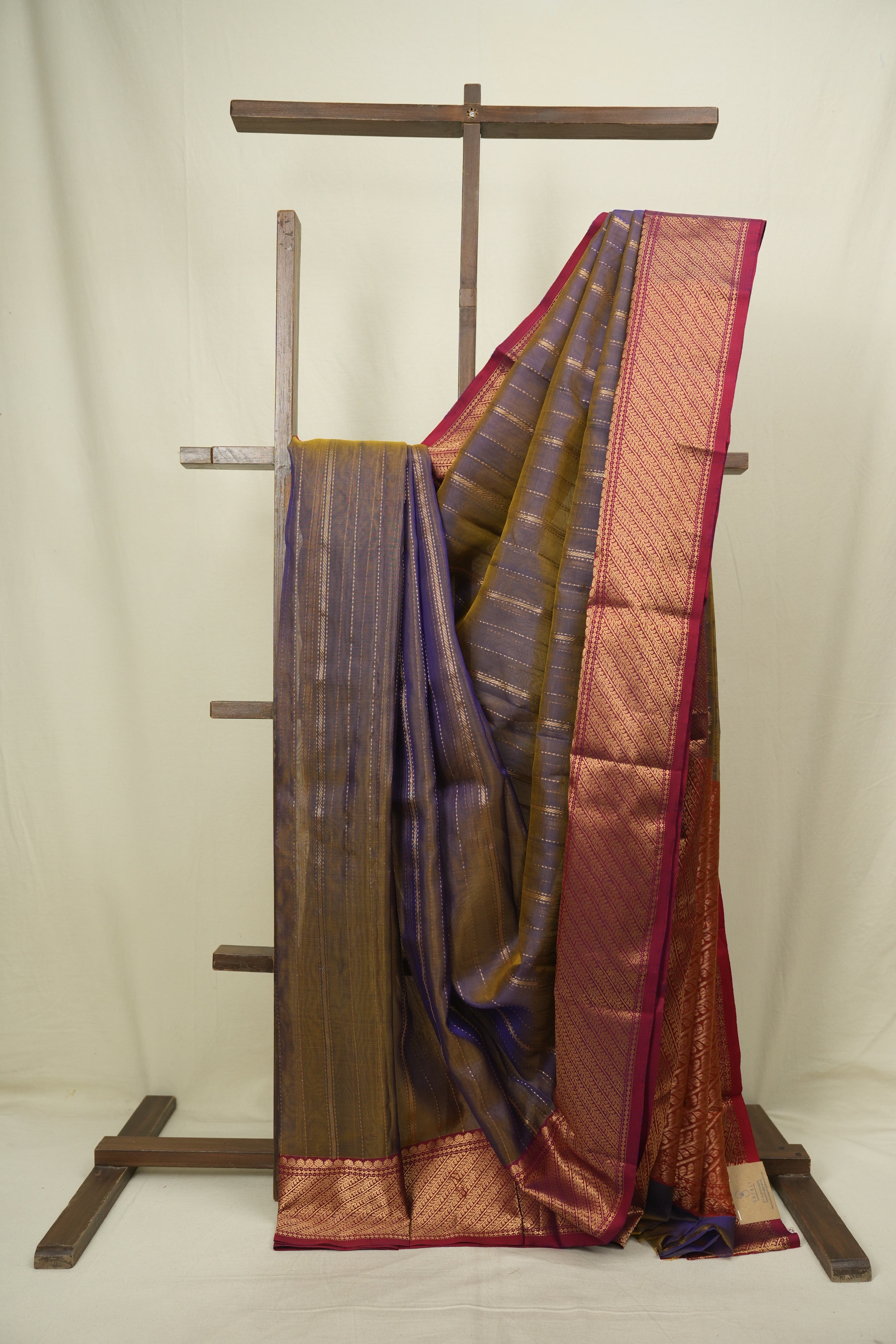 Dual Tone Purple Chanderi Tissue Silk Saree - SRDTPCTS369