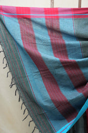 Dark Green Small Checks Cotton Patteda Anchu Saree - SRDGPAS257