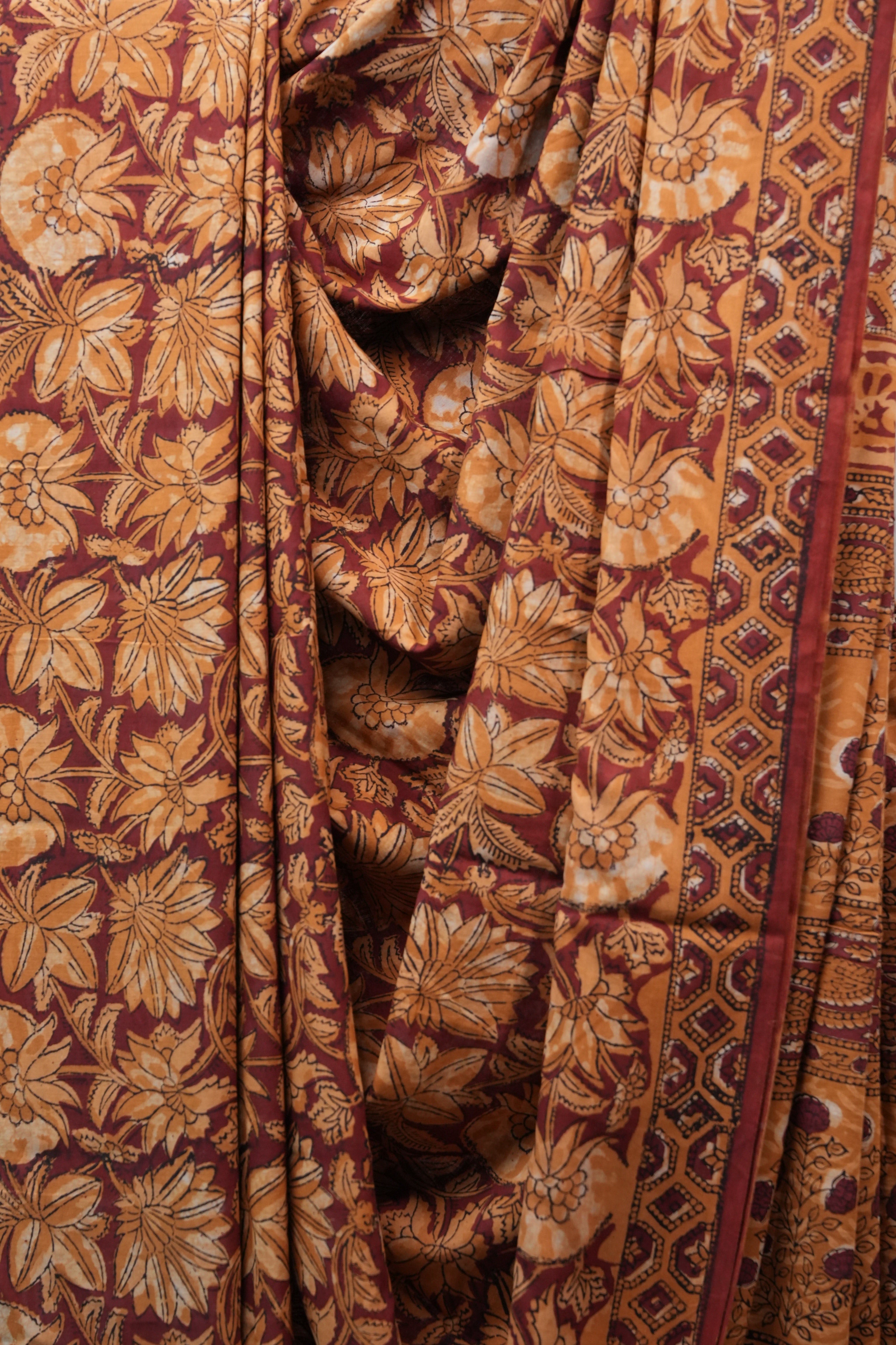 Maroon HBP Cotton Saree - SRMCS2507