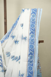 White HBP Cotton Saree - SRWCS3705