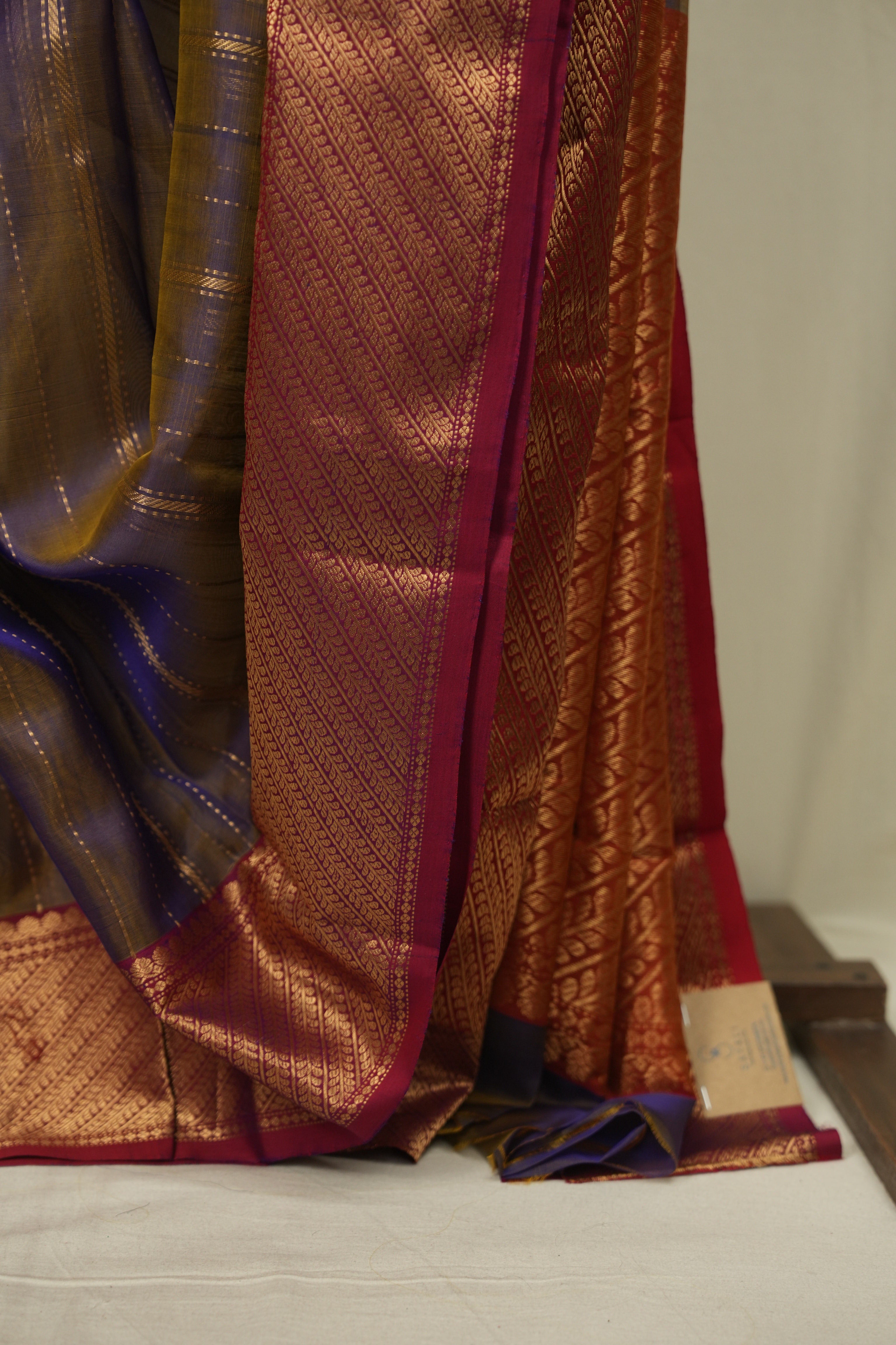Dual Tone Purple Chanderi Tissue Silk Saree - SRDTPCTS369