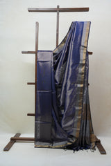 Blue Maheshwari Tissue Saree - SRBMTS485