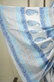 White HBP Cotton Saree - SRWCS3705
