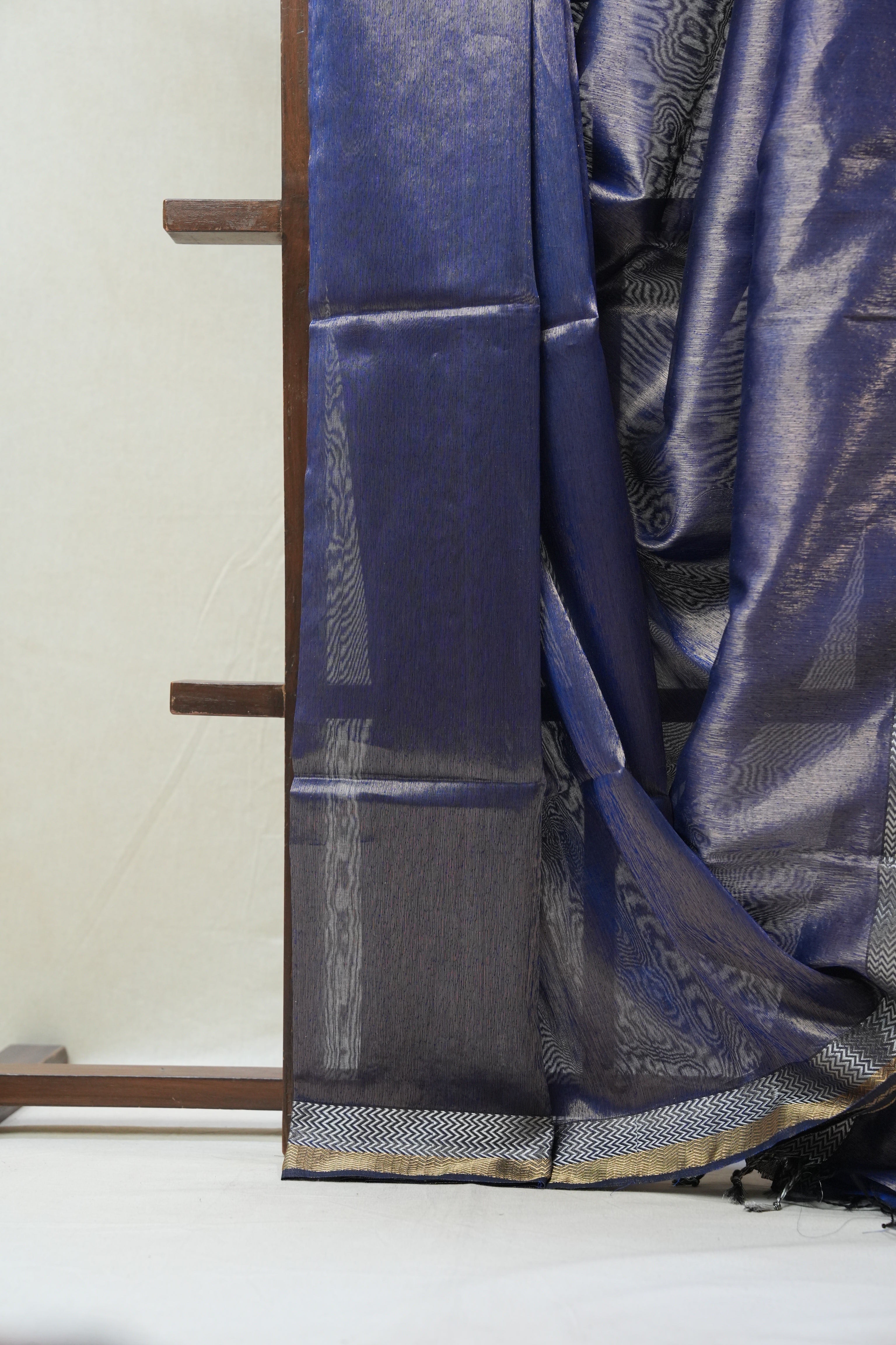Blue Maheshwari Tissue Saree - SRBMTS485