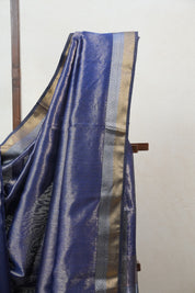 Blue Maheshwari Tissue Saree - SRBMTS485
