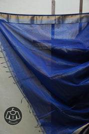 Blue Maheshwari Tissue Saree - SRBMTS485