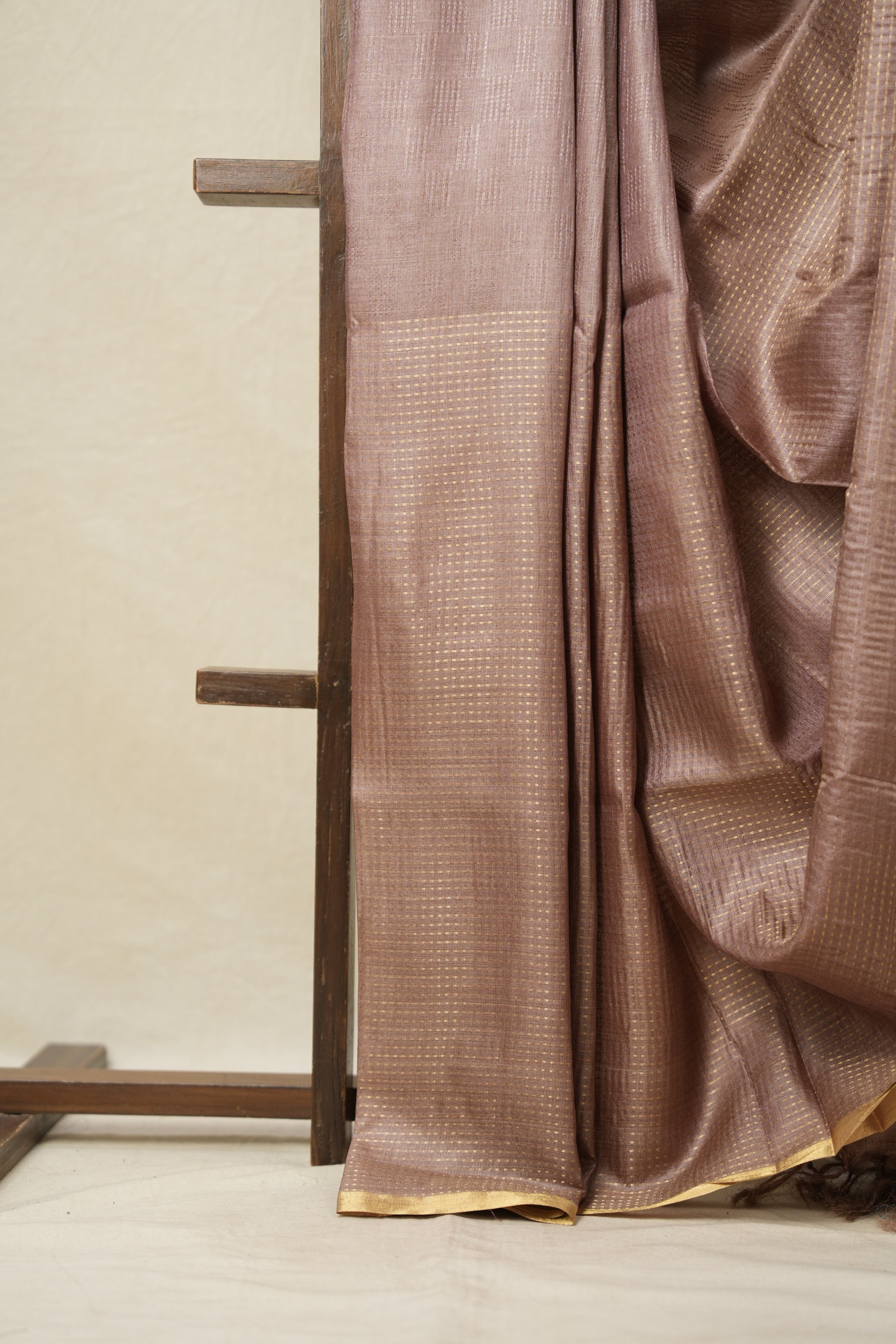 Light Brown Tussar Silk Saree - SRLBTSS1587