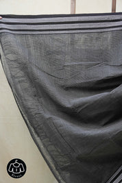 Black Small Checks Cotton Patteda Anchu Saree - SRBPAS270