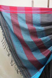 Black Small Checks Cotton Patteda Anchu Saree - SRBPAS258