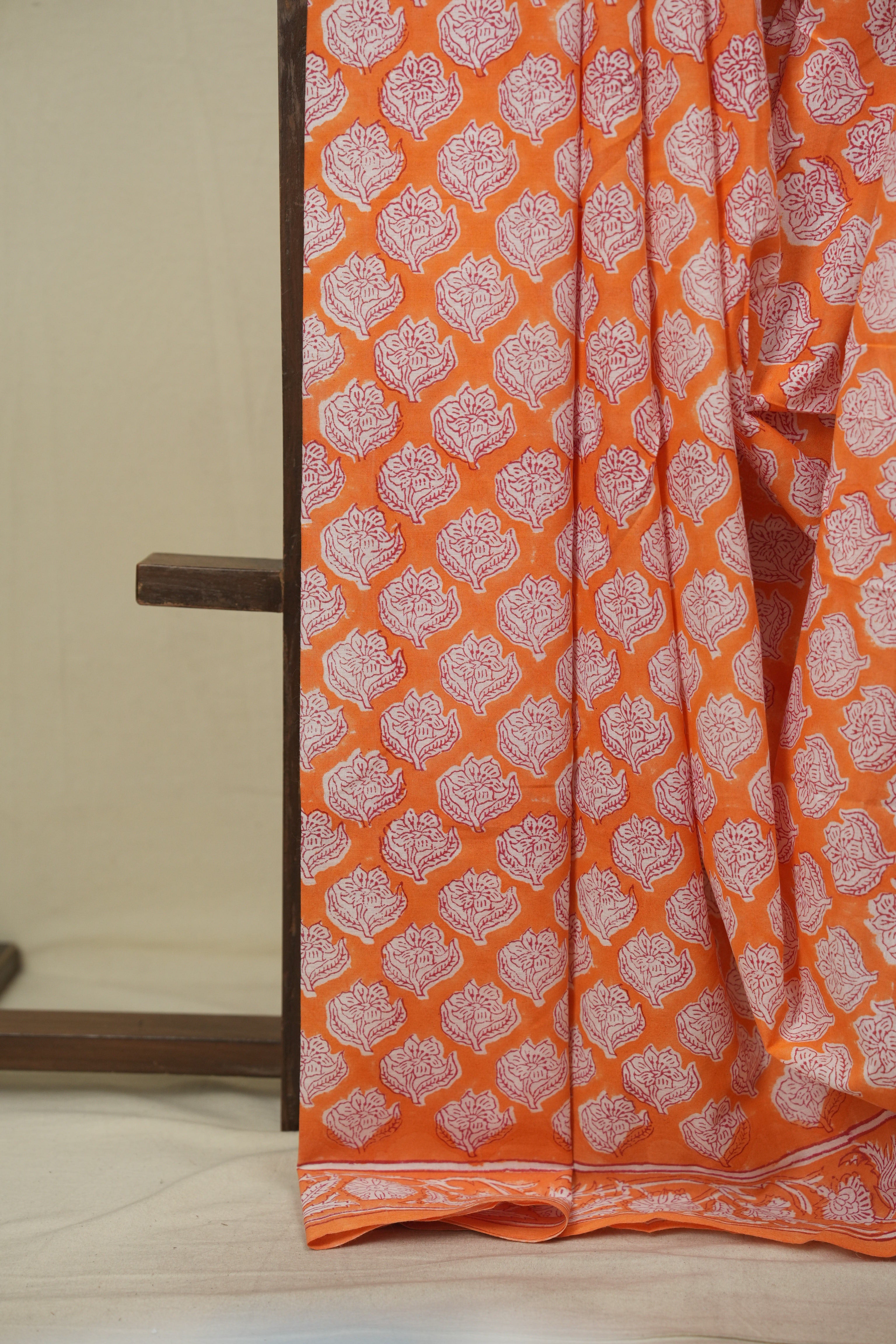 Orange HBP Cotton Saree - SROCS3713