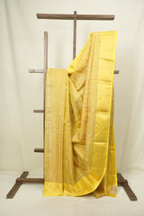 Yellow Chanderi Tissue Silk Saree - SRYCTS366