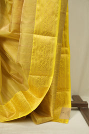 Yellow Chanderi Tissue Silk Saree - SRYCTS366
