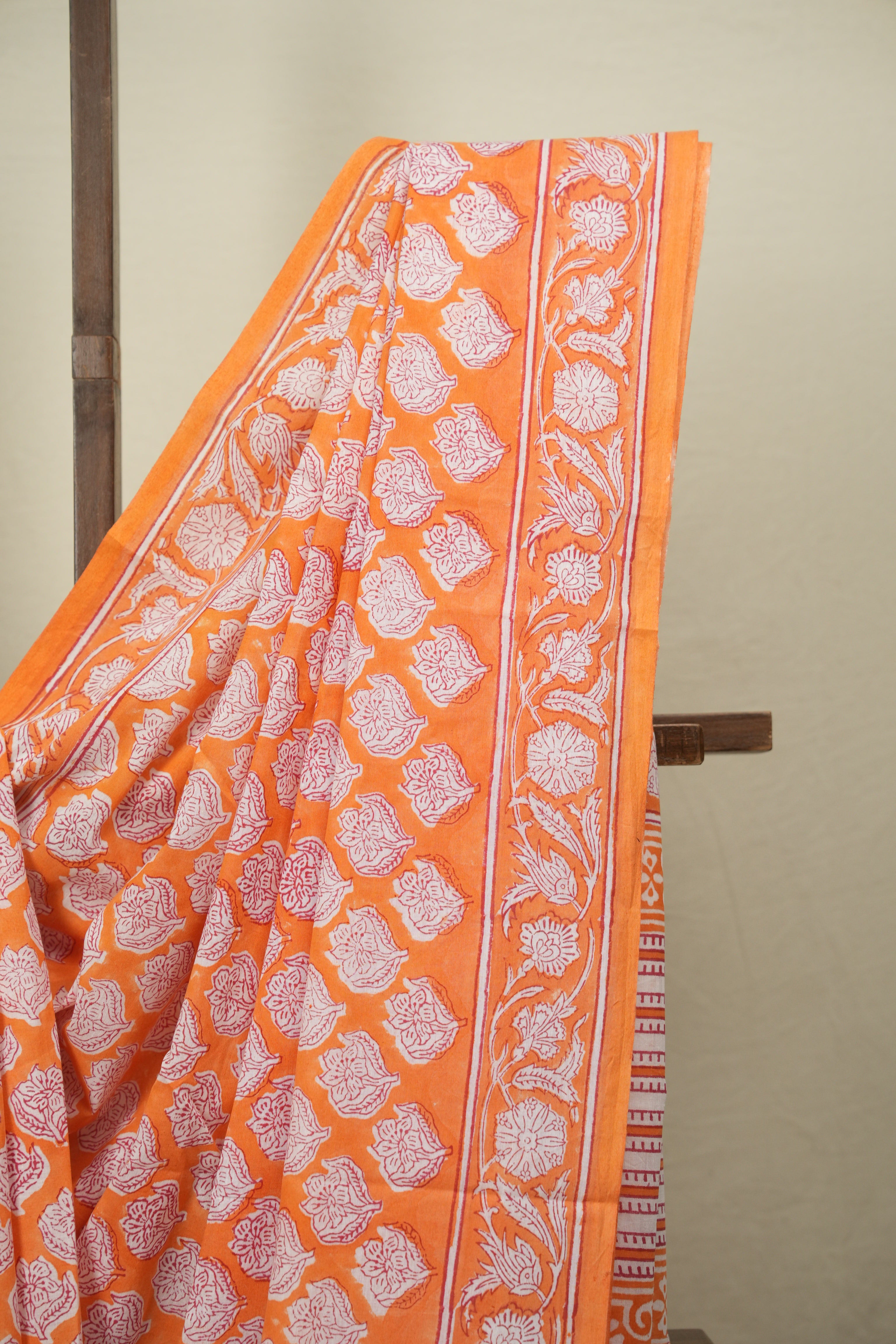 Orange HBP Cotton Saree - SROCS3713
