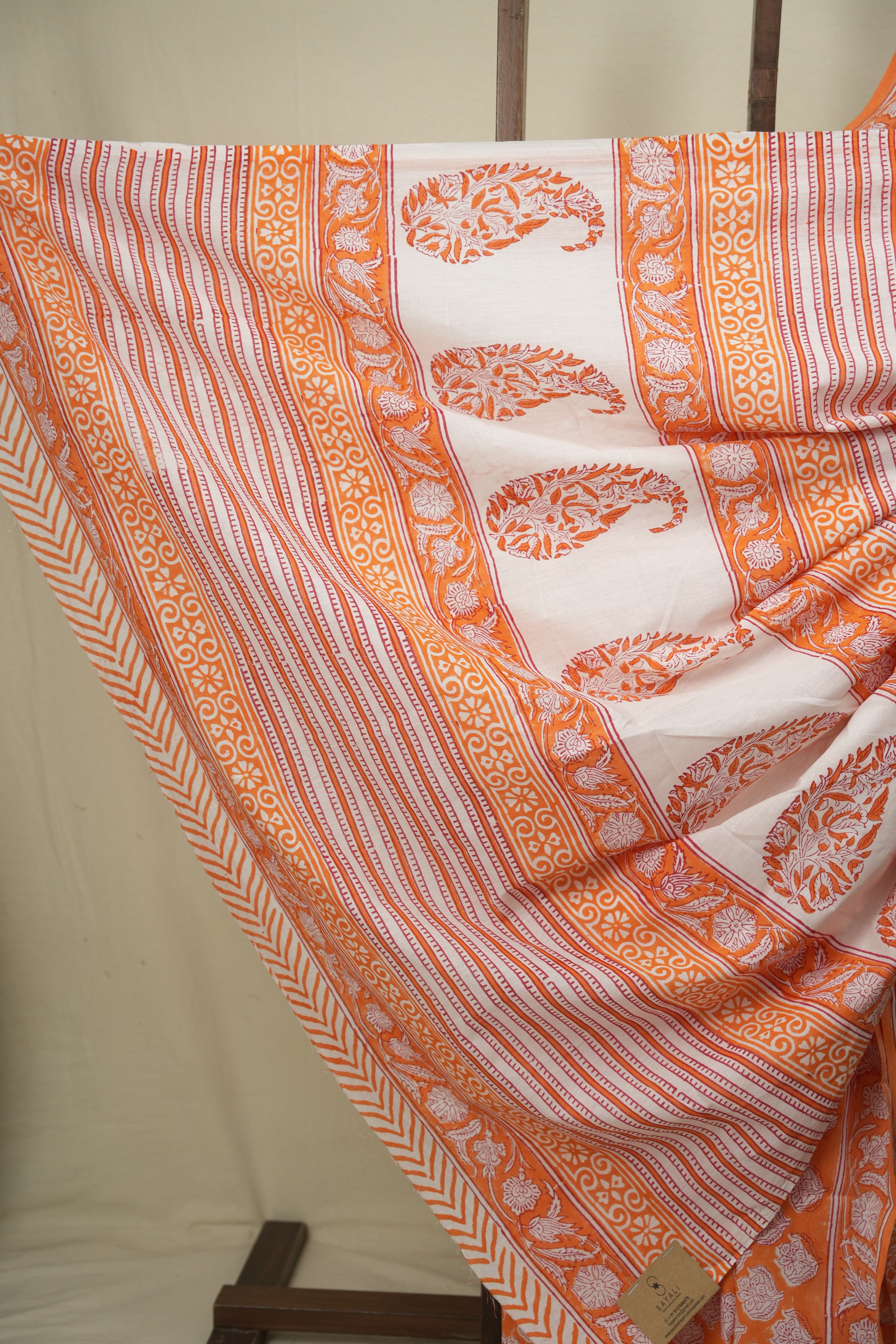 Orange HBP Cotton Saree - SROCS3713