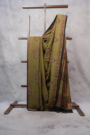 Moss Green HBP Cotton Saree - SRMGCS2521