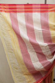 Pastel Yellow Plain Cotton Patteda Anchu Saree - SRPYPAS267