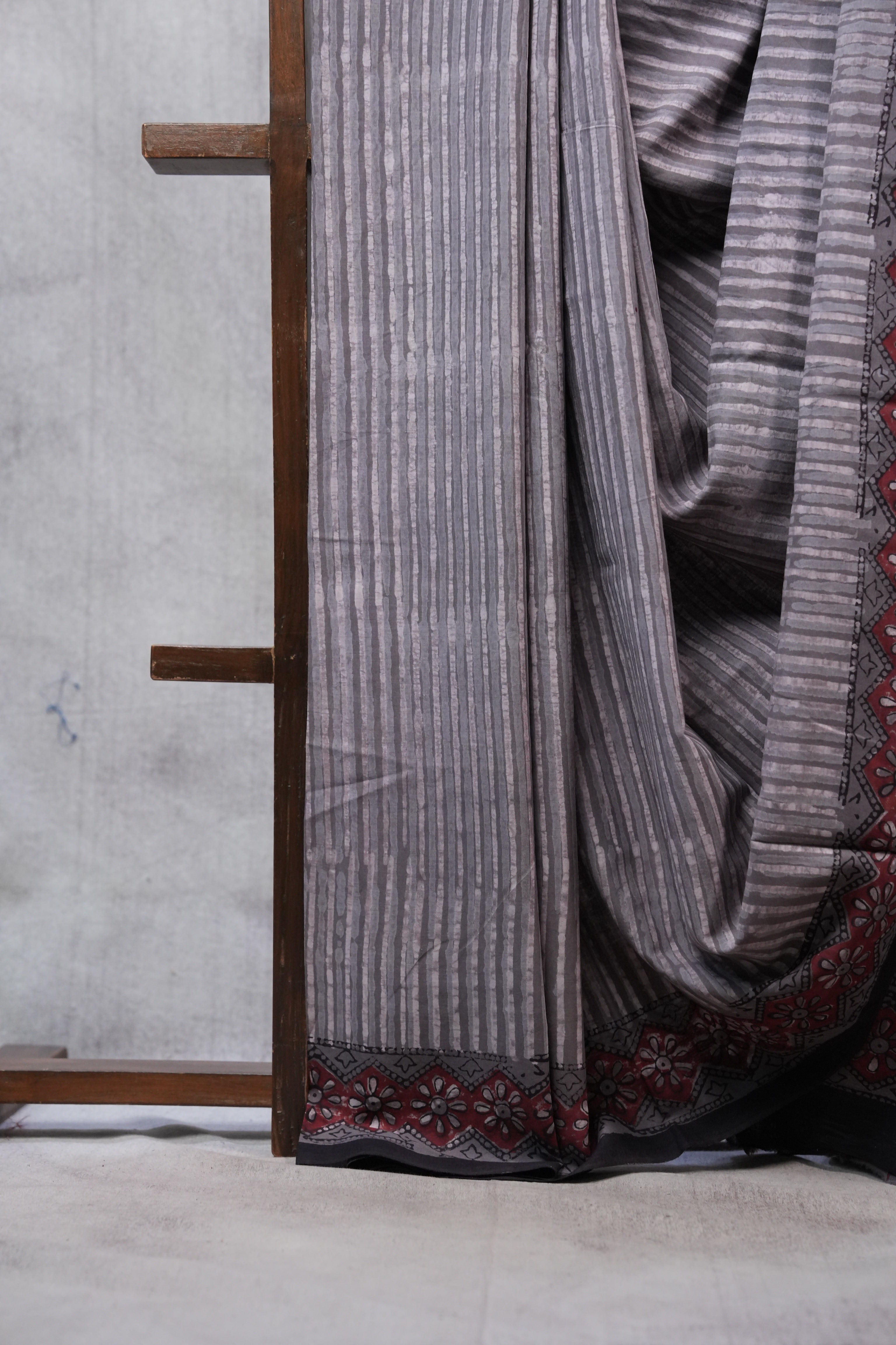 Grey HBP Cotton Saree - SRGCS2514