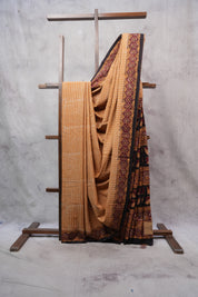 Mustard Yellow HBP Cotton Saree - SRMYCS2515