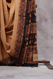 Mustard Yellow HBP Cotton Saree - SRMYCS2515