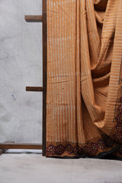 Mustard Yellow HBP Cotton Saree - SRMYCS2515