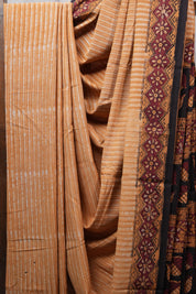 Mustard Yellow HBP Cotton Saree - SRMYCS2515