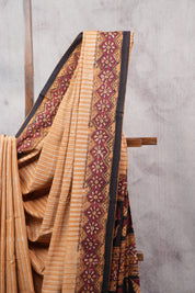 Mustard Yellow HBP Cotton Saree - SRMYCS2515