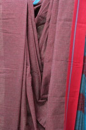Maroon Small Checks Cotton Patteda Anchu Saree - SRMPAS275