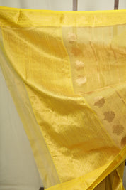Yellow Chanderi Tissue Silk Saree - SRYCTS366