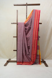 Pink Big Checks Cotton Patteda Anchu Saree - SRPPAS272