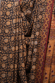 Black HBP Cotton Saree - SRBCS2516