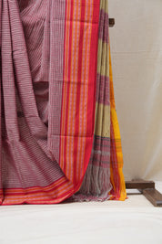 Pink Big Checks Cotton Patteda Anchu Saree - SRPPAS272