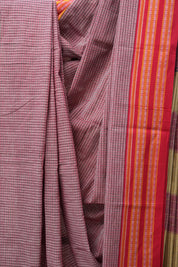 Pink Big Checks Cotton Patteda Anchu Saree - SRPPAS272